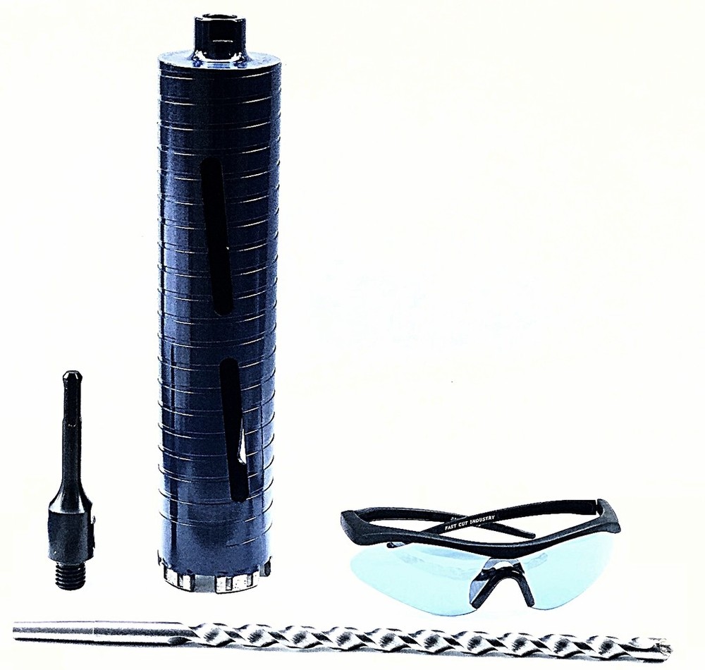 2”,3.5" Dry Diamond Core Drill Bit 4 Masonry concrete w Pilot & SDS Plus adapter