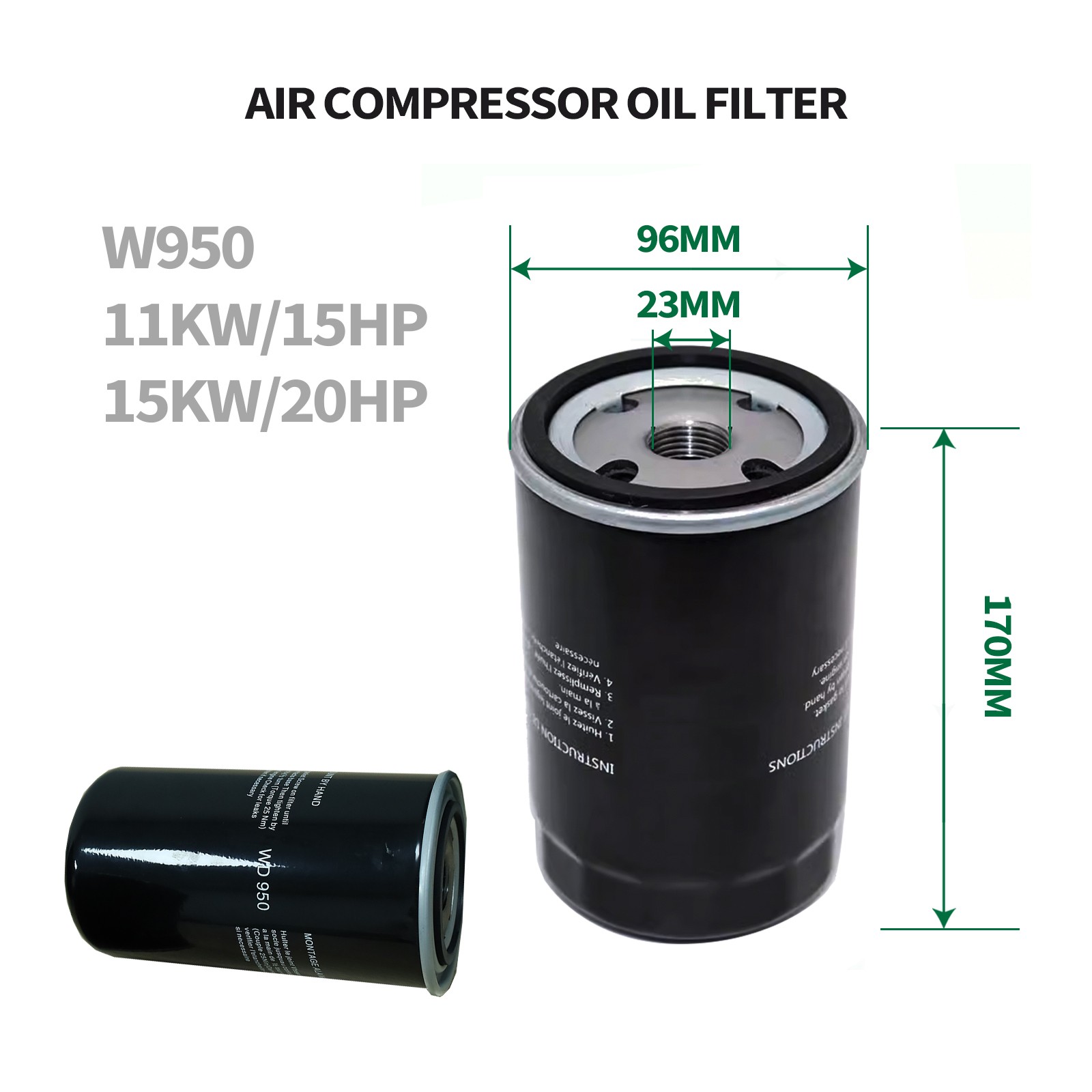 15-20HP Compressor maintenance parts oil/Air gas separator+Air Filter+oil Filter