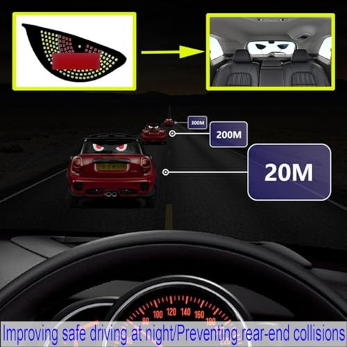 2Pcs Car Devil Eye Lights,Car Windscreen and Rear Window LED Devil White/Red