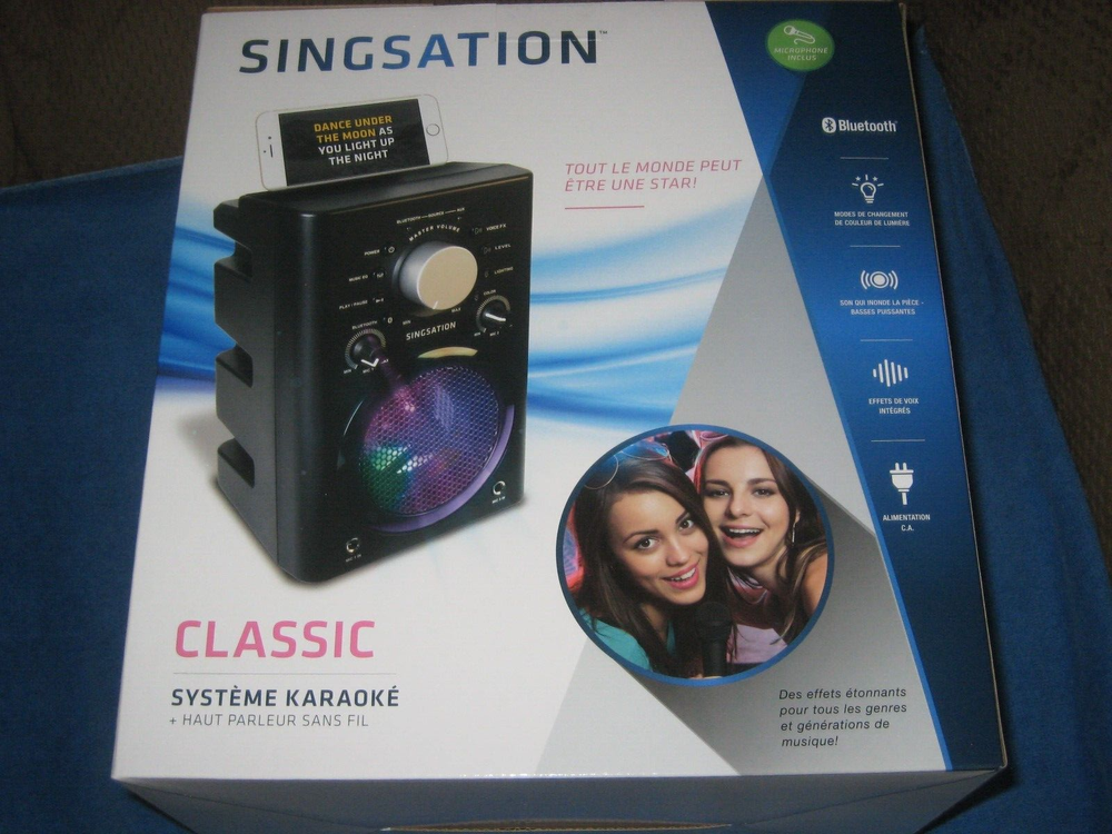 Singsation SPKA30R Wireless Bluetooth Karaoke Machine w/ Mic, New!