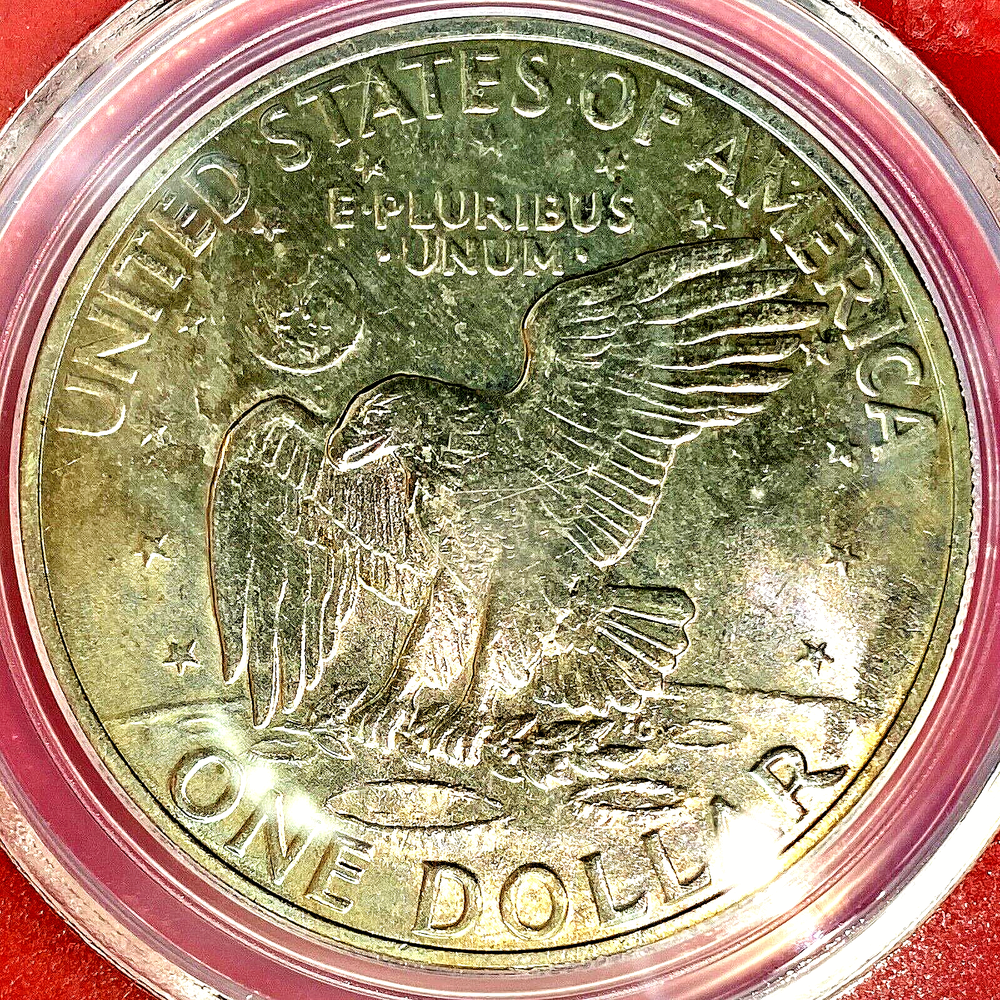 PCGS MS-65 RAINBOW TONING! 1972-D IKE DOLLAR