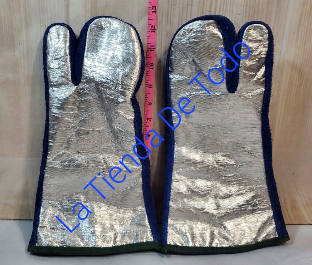 SPLIT LEATHER FRONT AND ALUMINIZED BACK WELDING GLOVES MITTEN MITTS 2 FINGER