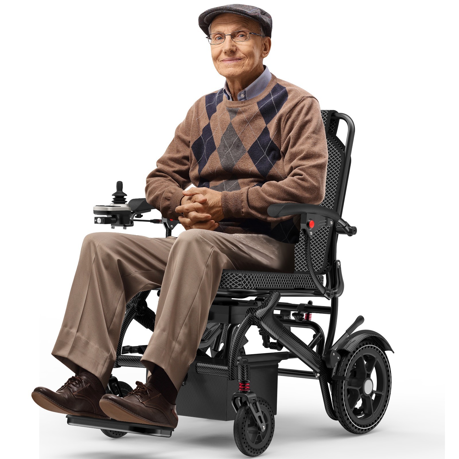 Lightweight 36LB Foldable Electric Wheelchair Intelligent 350LB All Terrain FDA
