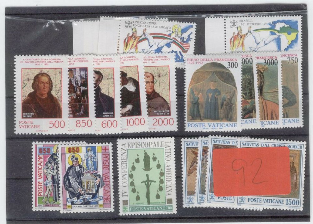 (FY92) Vatican 1992 Yearset MNH v2
