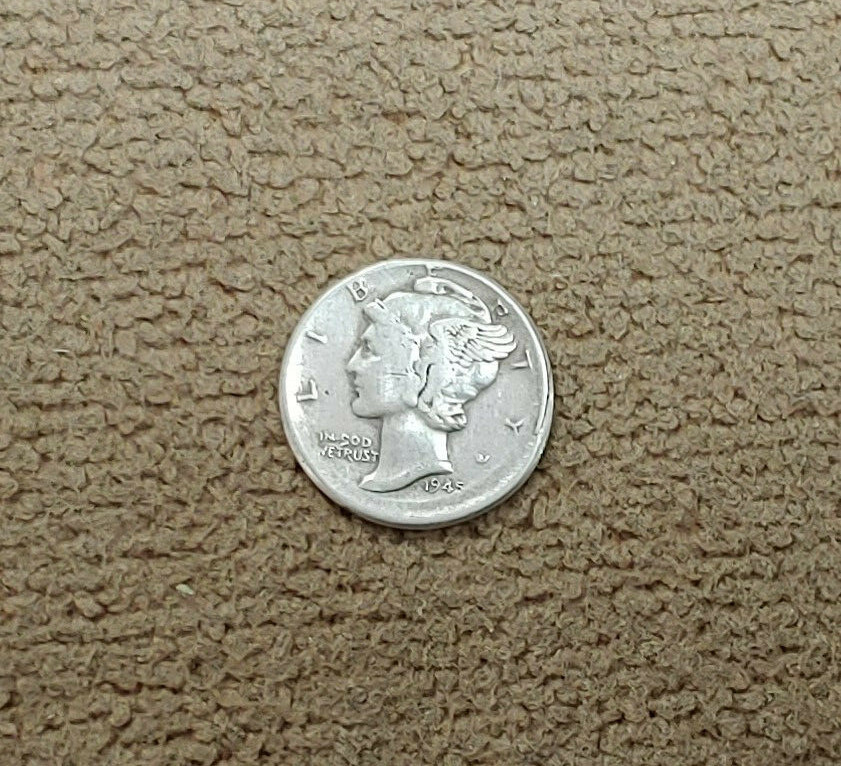 1945 Broadstruck Mercury Dime Error - free ship