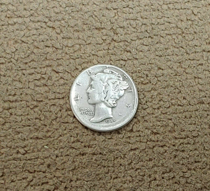 1945 Broadstruck Mercury Dime Error - free ship