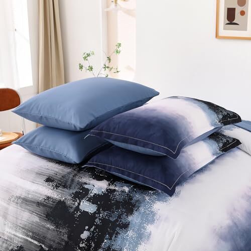 Ombre Blue Comforter Set Size Gradient Navy Boho Bedding Set King Blue Black