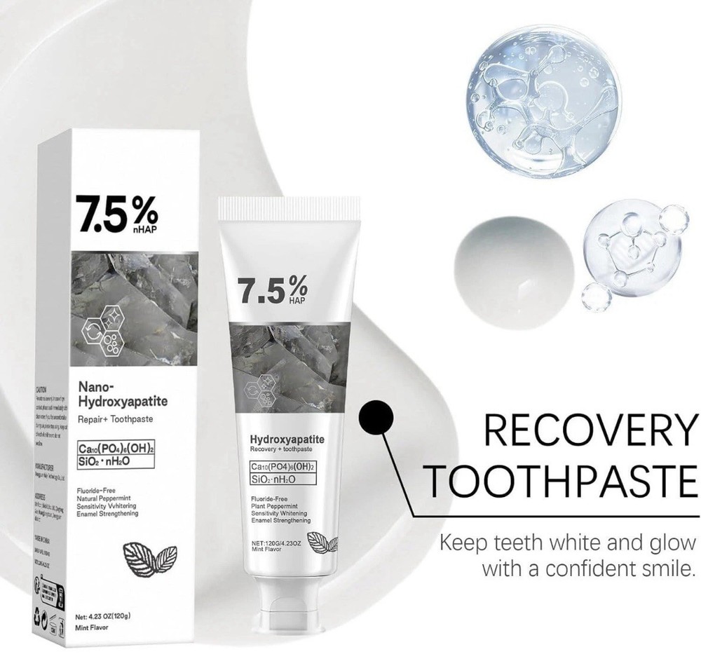 X2 7.5% Hap Nano-Hydroxyapatite Repair Toothpaste Deep Clean Sensitive Teeth S4