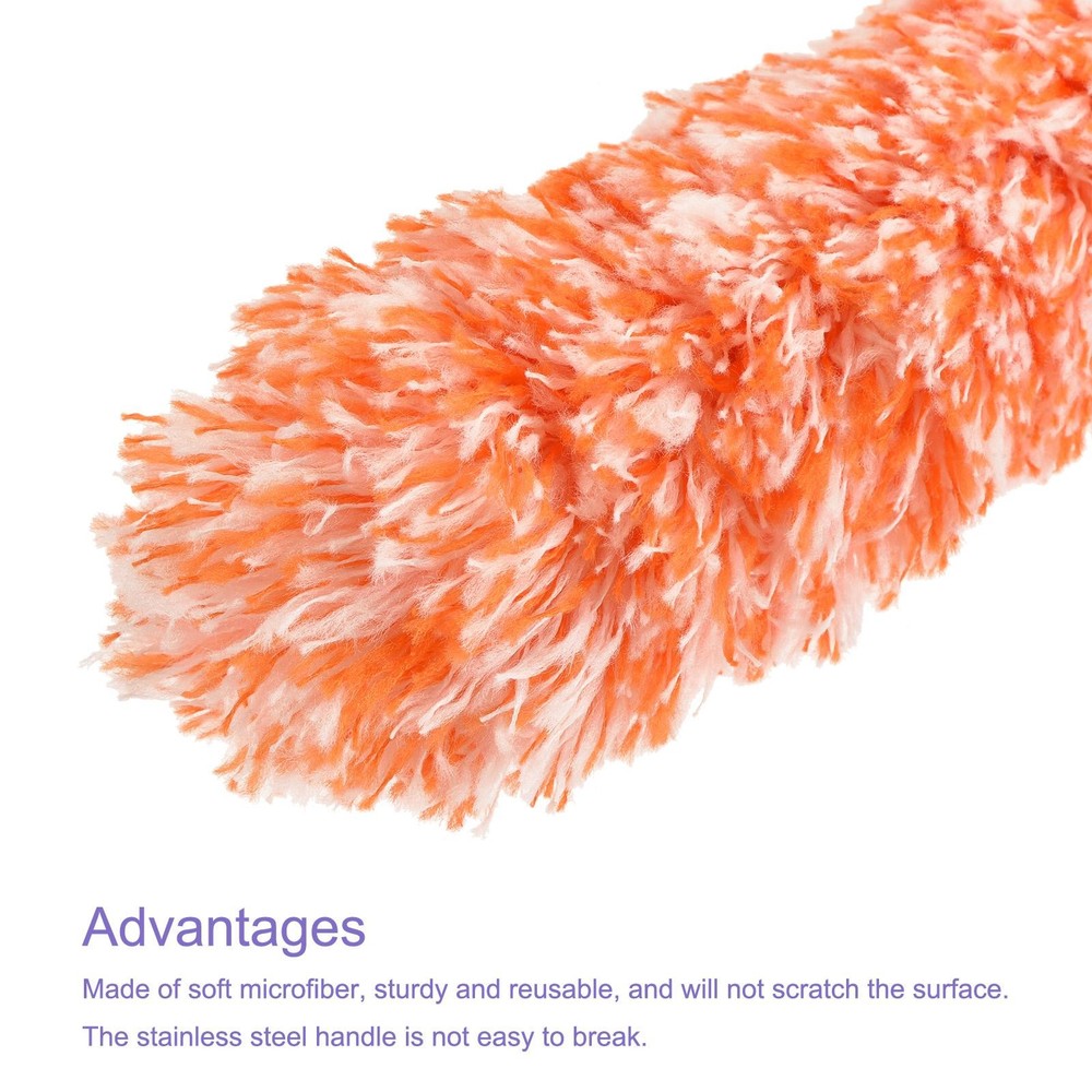 13.8 to 32.7 Inch Microfiber Duster Extendable Dusting Brush Orange