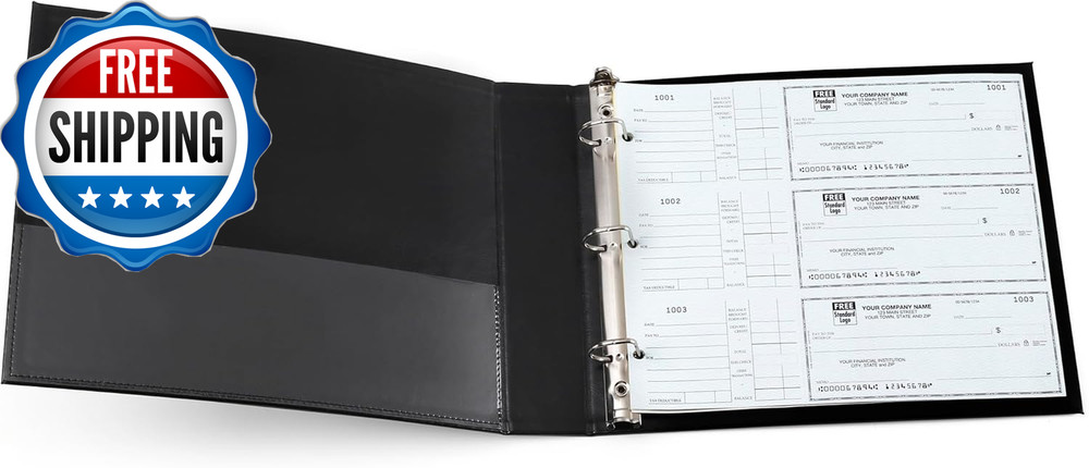 3 Ring Check Binder for Home Accountant & End Stub Deskbook...