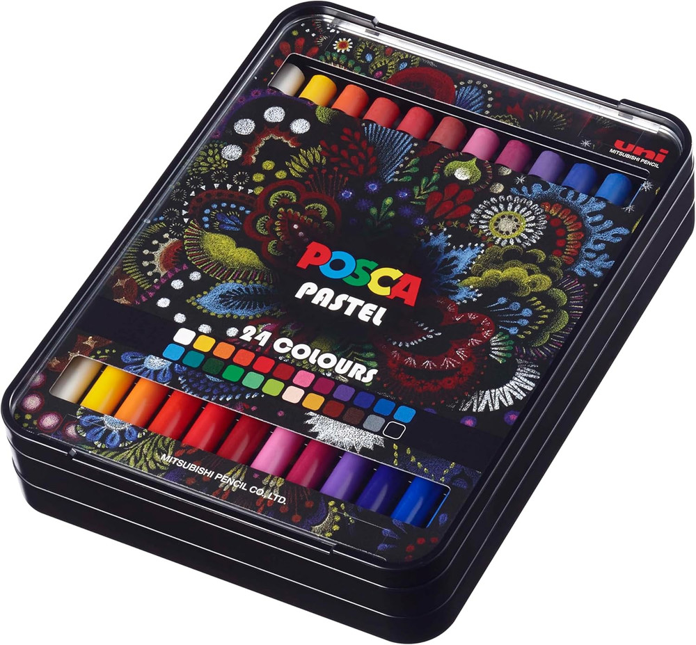 Uni  Wax Pastels, Assorted Set, 24 Pack