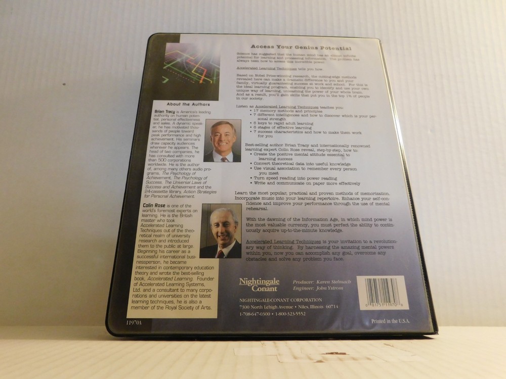 Brian Tracy Colin Rose: Accelerated Learning Techniques Workbook & 7 Cassettes