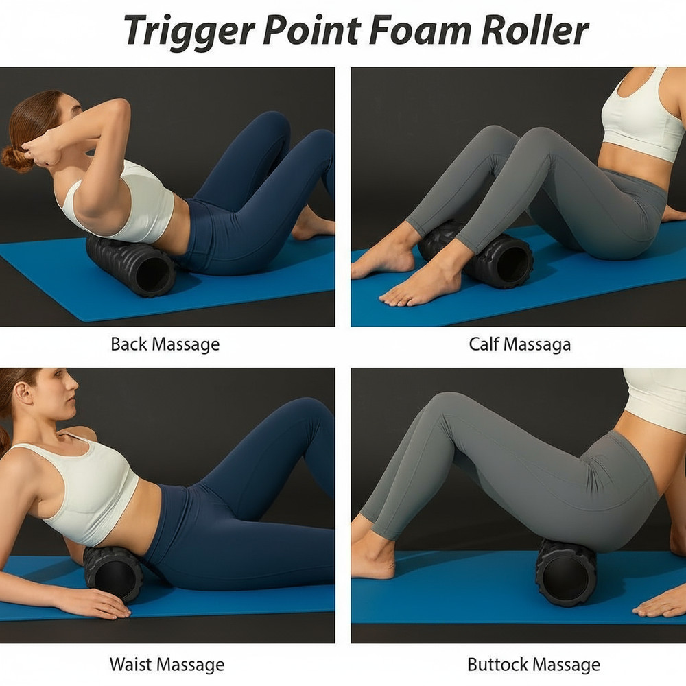 5-in-1 Deep Tissue Foam Roller Set with Massage Ball, Stick & Stretch Strap