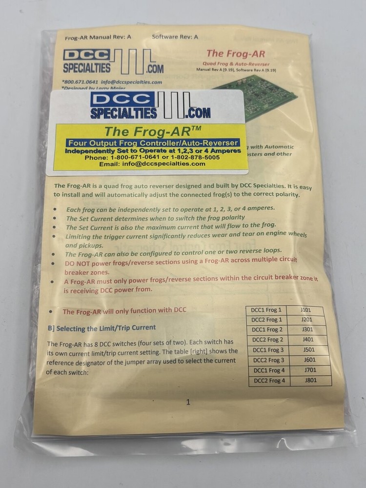 DCC Specialties The Frog-AR Quad Frog And Auto Reverse