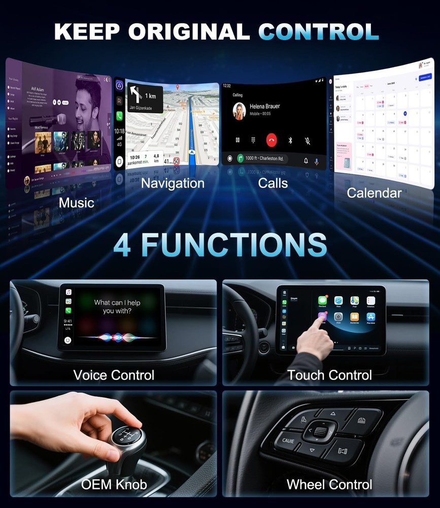 Wireless Carplay Adapter & Android Auto 2026 Upgrade Wired CarPlay to Wireless