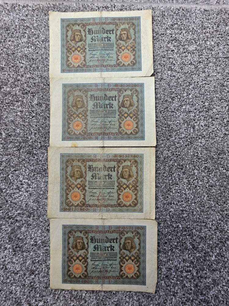 4 X Berlin November 1920 Hundert Mark, 100 Mark Notes