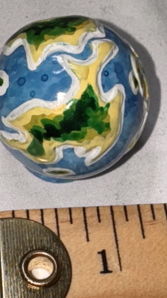 Pottery Barn 4 Earth Globe Drawer Pulls Knobs 1" Ceramic Kids Room Decor