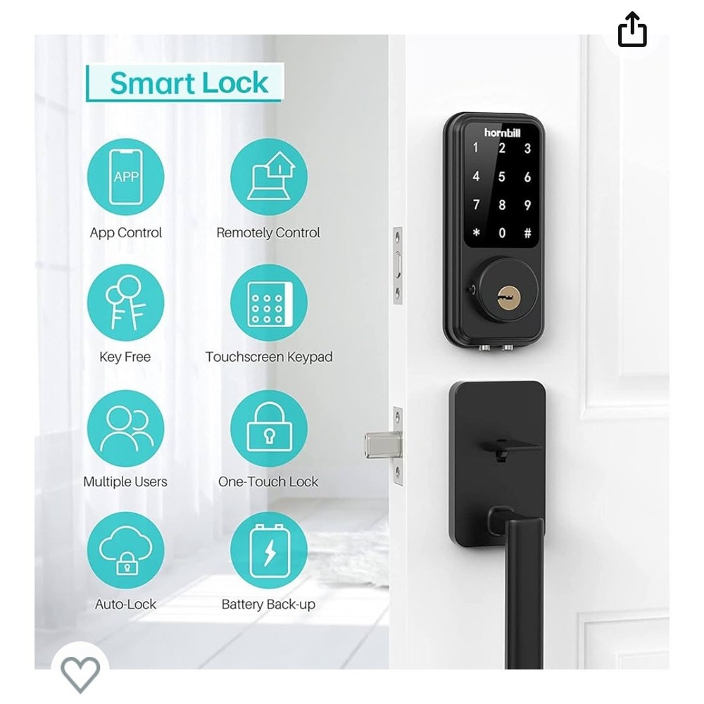 Smart Lock Keyless Entry Deadbolt Door Lock, Digital Bluetooth Lock w/Keypad&APP