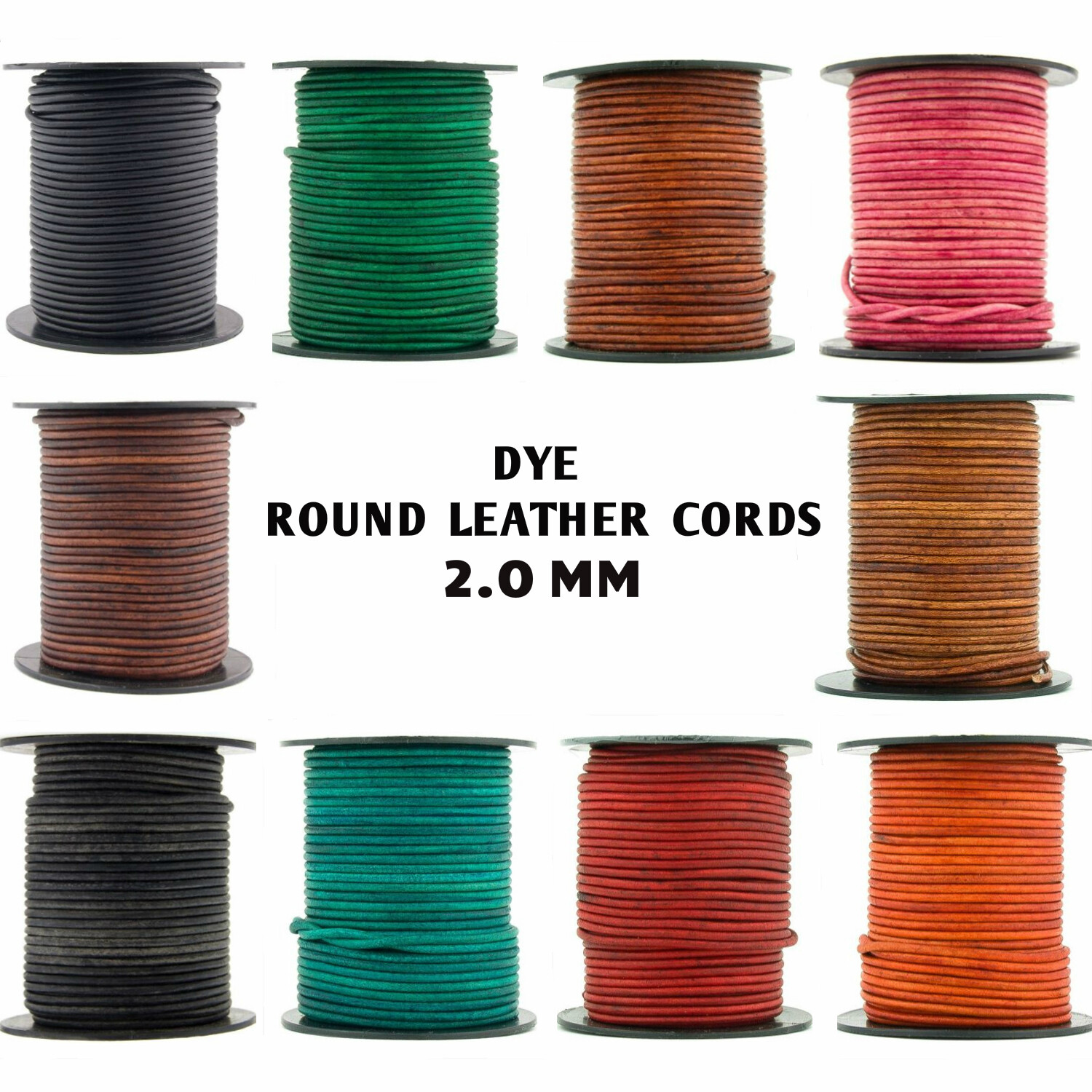 Xsotica® Dye Shades Round Leather Cord 2.0mm