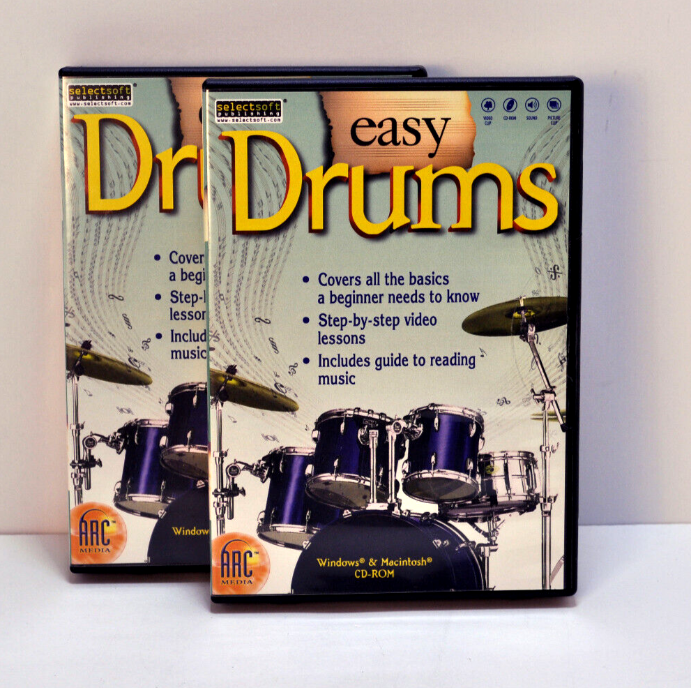ArcMedia Easy Drums for Computer DVD For PC And Mac - NEW
