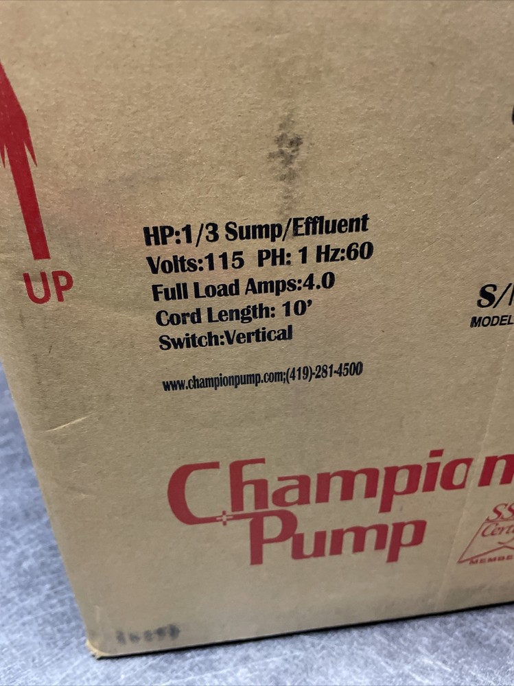 Champion Sump Pump CPS33V-11 1/3HP E1