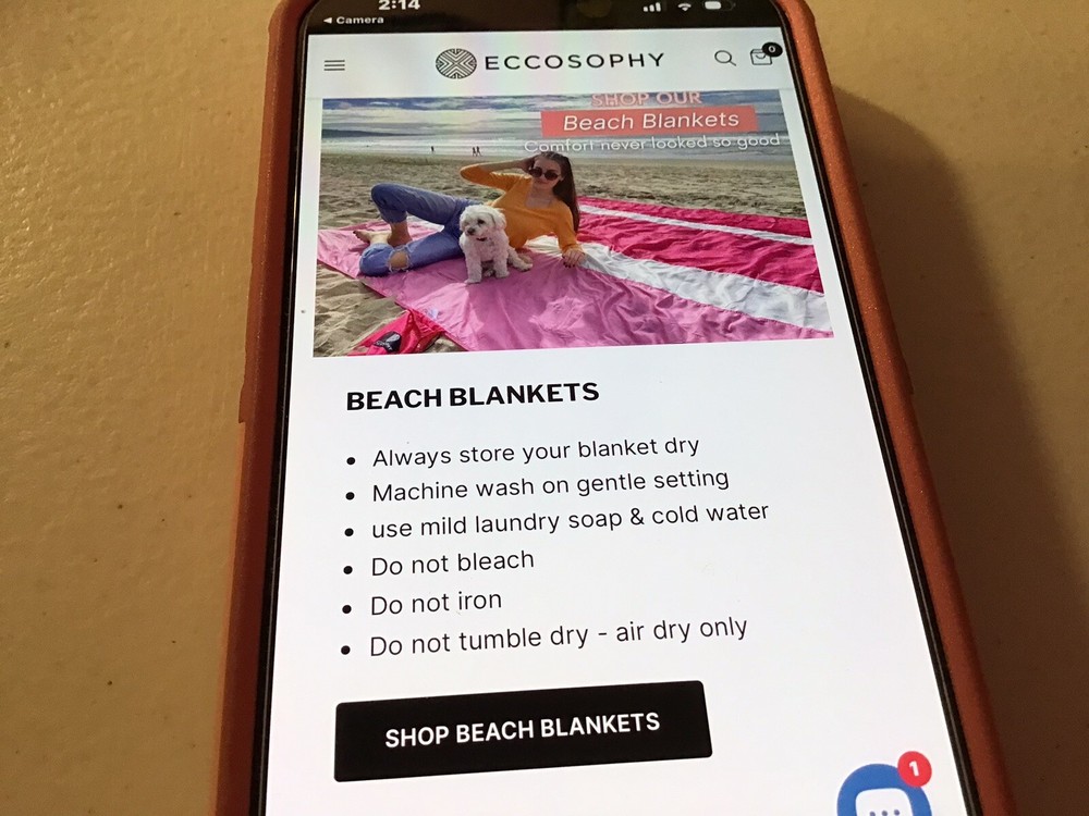 Eccosophy Orange Oversized Lightweight Heat Proof Sand proof Beach Blanket