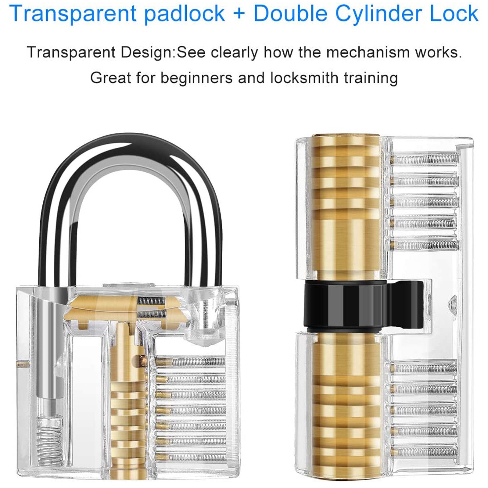 34 Pcs Padlock Unlocking Lock Practice Tool Set for Novice Beginner Locksmith US
