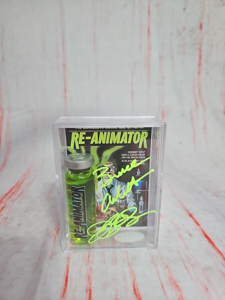 Dual Signed Re-Animator UV Reactive Mini Display With JSA COA