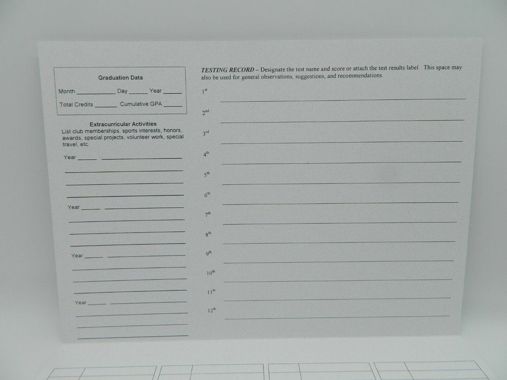 High School Homeschool Record Keeping Kit, 4 Report Cards / 1 Transcript Folder