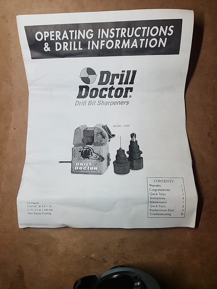 Drill Doctor Model DD500 Tradesman Drill Bit Sharpening Machine Tool Works