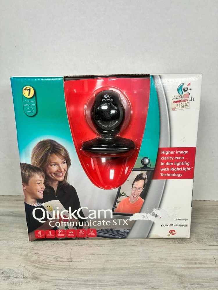 Logitech 2005 QuickCam Communicate STX Computer Webcam Video USB Black New