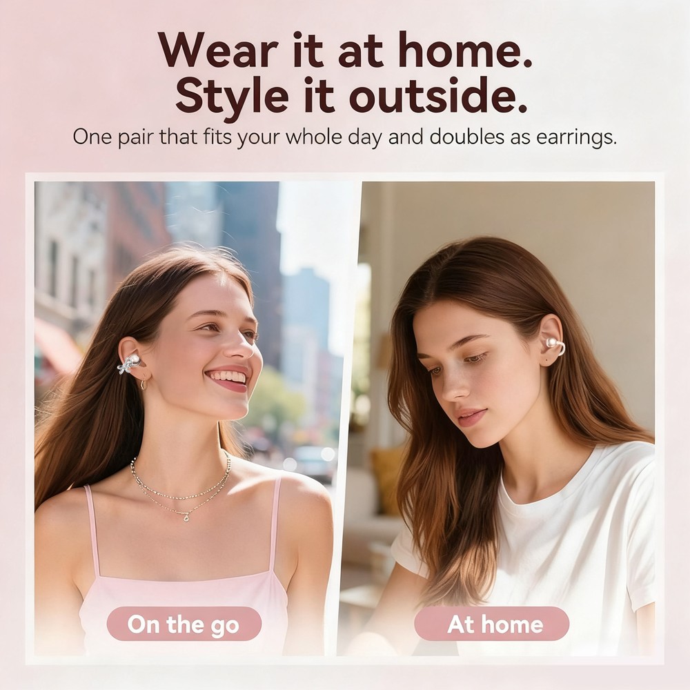 Ear Clip Bone Conduction Earbuds Wireless Bluetooth 6.0 Stereo Earphone Headset