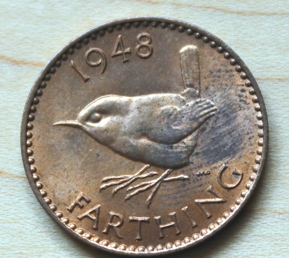 1948 Great Britain Farthing Wren Bird