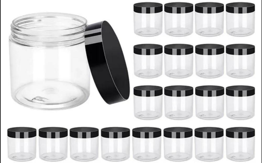 4oz Clear Plastic Wide Mouth Containers Round Refillable (20 pcs)