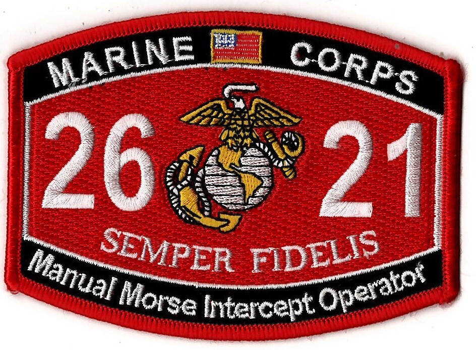US MARINE CORPS 26-21 MAN MORSE INTERCEPT OPERATOR MILITARY PATCH