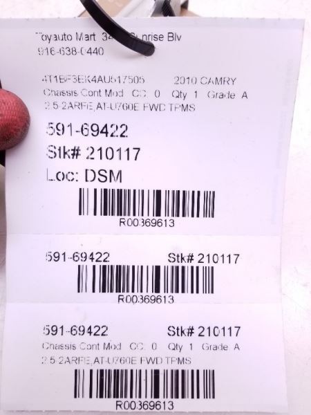 08-11 TOYOTA CAMRY TPMS CONTROL MODULE CHASSIS ECM ASSEMBLY