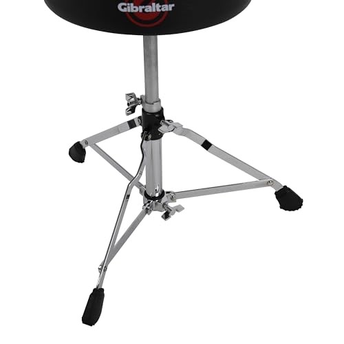 Drum Throne with Adjustable Height, Round Seat, Single-Braced Drum Stool, 4608