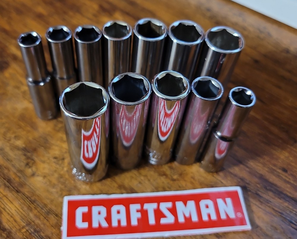 Craftsman 12 Pc 1/4" Drive 6 point SAE MM Deep Socket Set