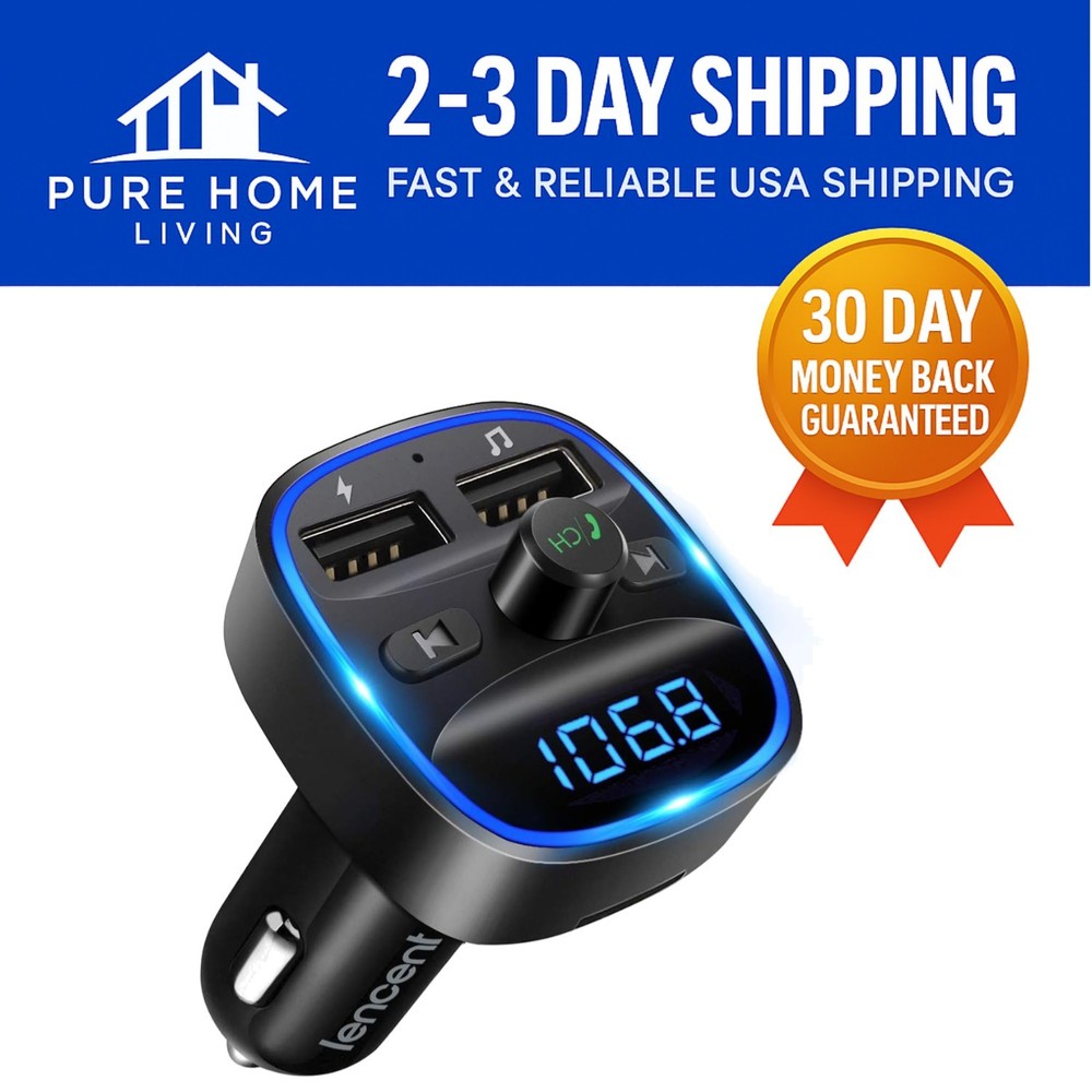 Wireless FM Transmitter & Dual USB Charger - Perfect for Music & Calls on the Go
