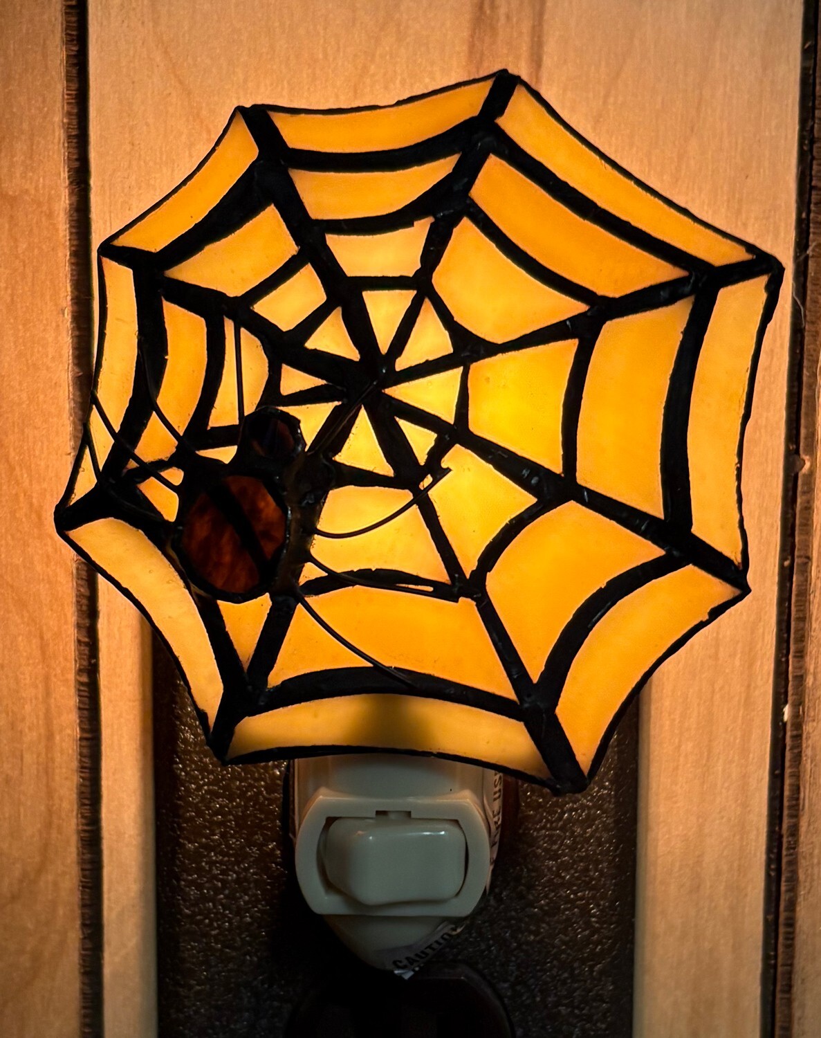 Spider Web Stained Glass Night Light