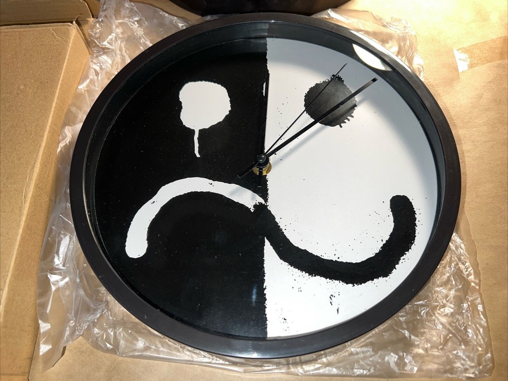 Two Smiley/Frown Wall Clocks - 9.75” Diameter