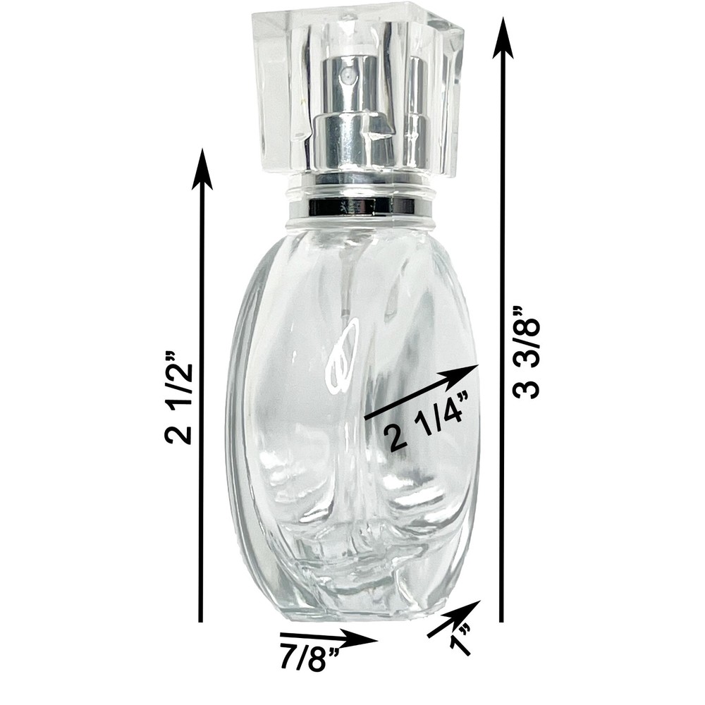 25ml empty glass perfume oval spray bottles metal silver atomizer decant