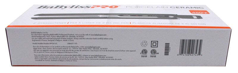 BaBylissPro Porcelain CeramicFlat Iron, 2Inch
