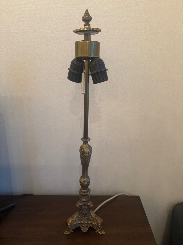 Vintage Brass Table Lamp Light 24” Tall