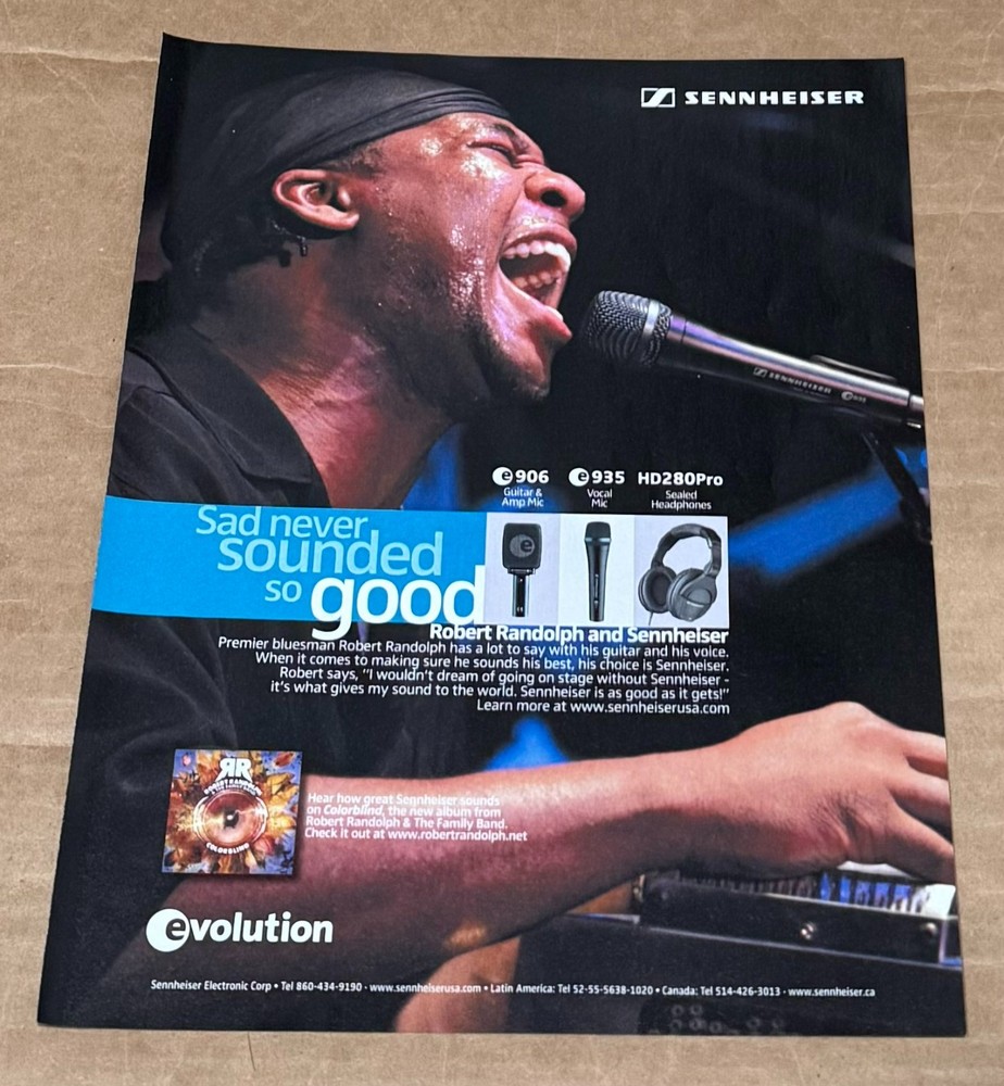 Robert Randolph - SENNHEISER MICS - 2007 Print Advertisement