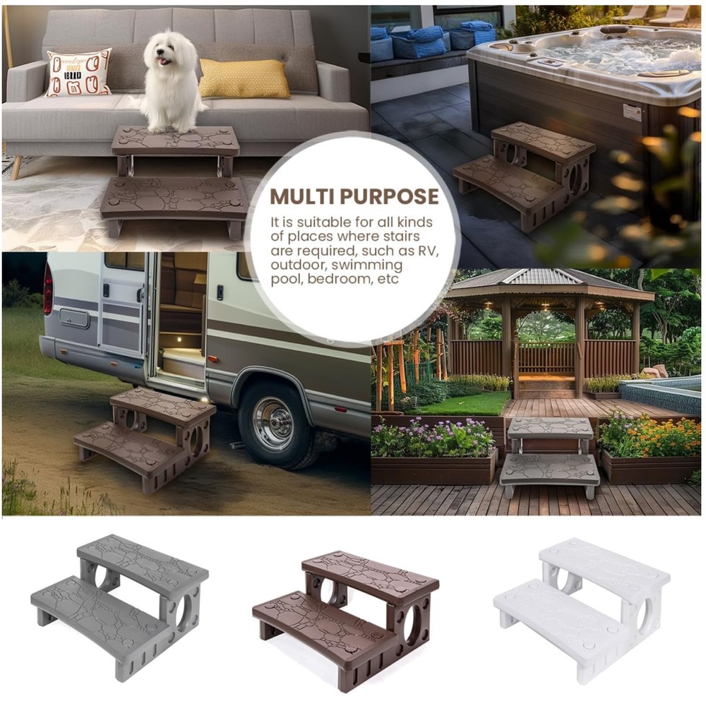 Anti-Skid Outdoor Pool Deck Steps - Mocha