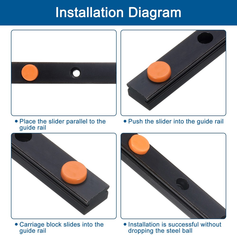 MGN12 300mm Linear Guide Rail, Black
