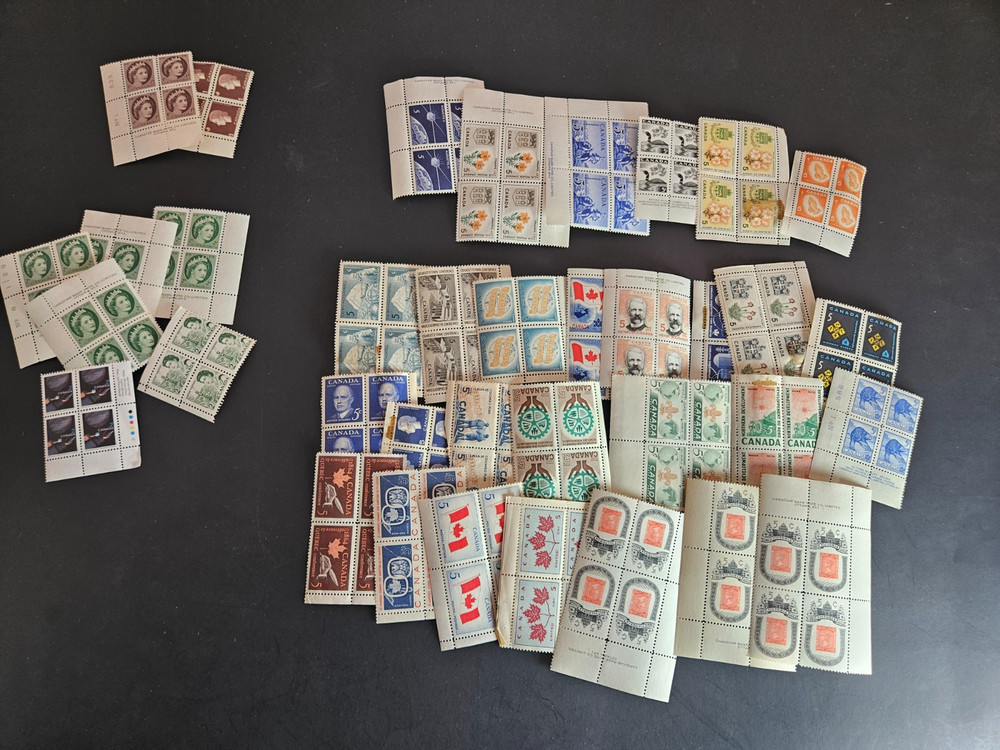 Canada stamp block lot mint $111 in value