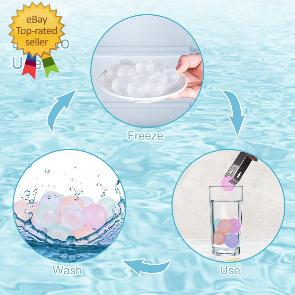 100 Pack Color-Changing Reusable Ice Cube for Drinks, Colorful round Shape Plast