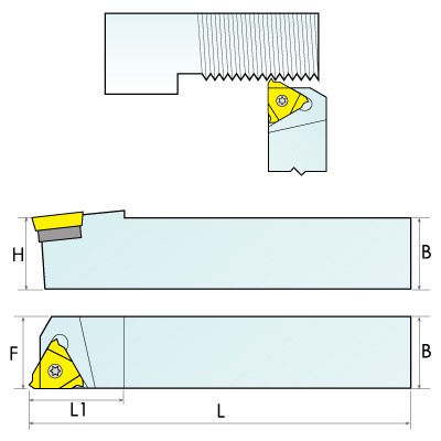 SER0750K16 EXTERNAL INDEXABLE THREADING TOOL HOLDER (2301-0750)